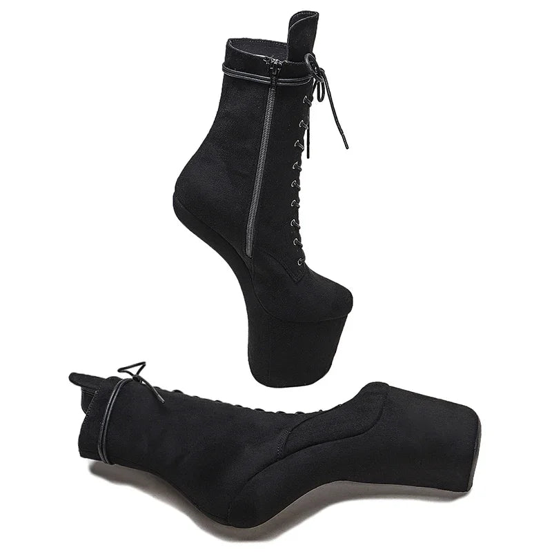 Suede Heelless Platform Ankle Boot – Exotic Stage & Pole Dance