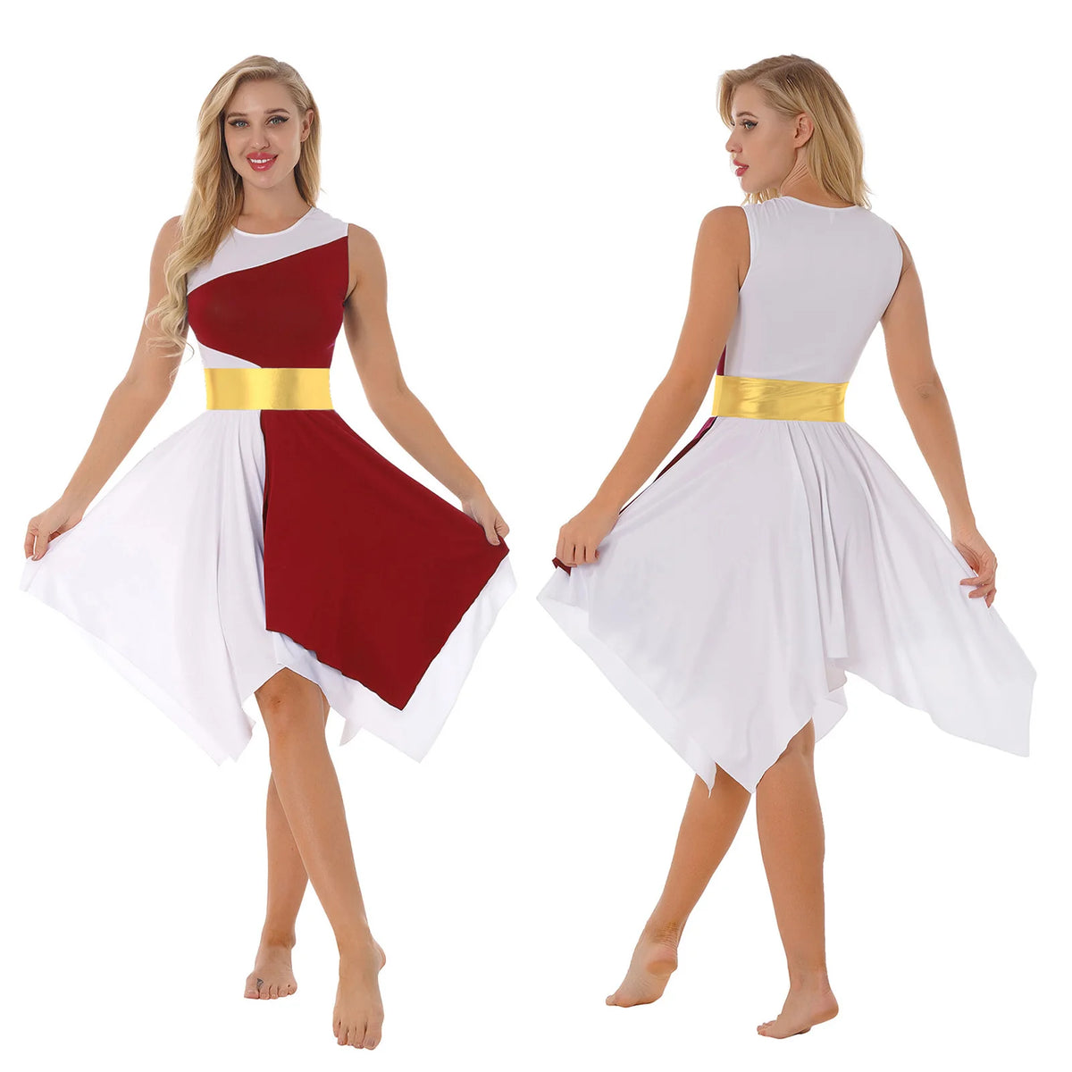 Lyrical Praise Dance Dress | Asymmetric Hem | Multi-Color