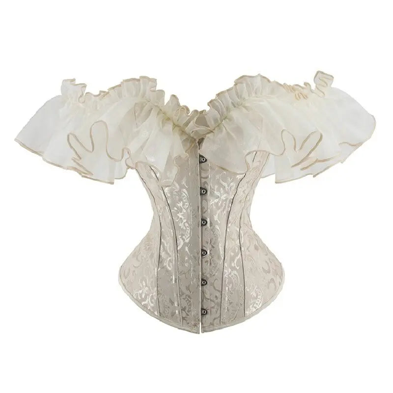 Overbust Corset | Ruffled Off-Shoulder | Victorian Gothic