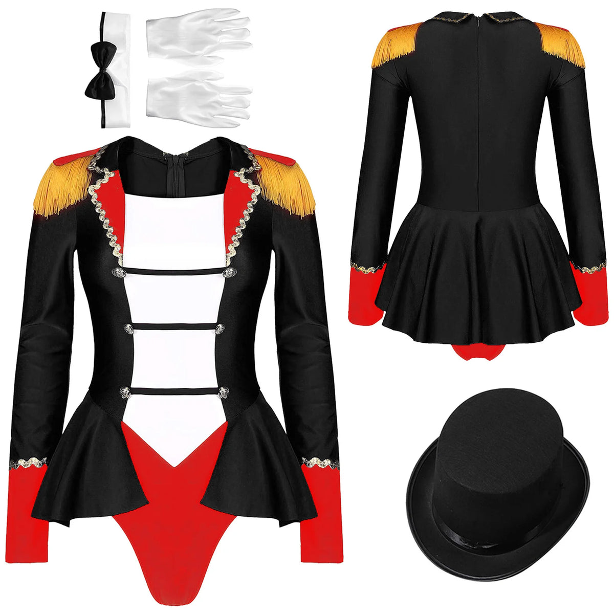 Ringmaster Bodysuit | Tailcoat & Gold Trim