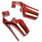 10-Inch Platform Sandals - Peep Toe Exotic Dance Heels