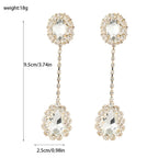 Rhinestone Water Drop Earrings | Silver or Gold