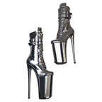 Metallic Platform Ankle Boots - 26cm Pole Dance Heels