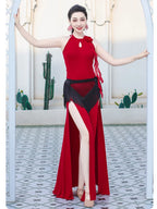 Belly Dance Modal Dress | Sleeveless Backless Maxi