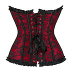Floral Brocade Overbust Corset | Lace-Up | Plus Sizes