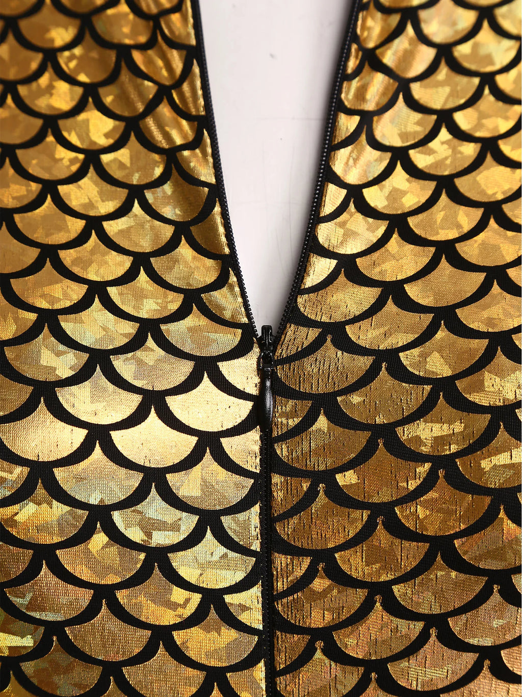 Metallic Scale Catsuit | Sheer Panels