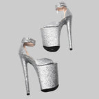 26CM Glitter Platform Sandals - Extreme 10 Inch High Heel Pole Dance Shoes