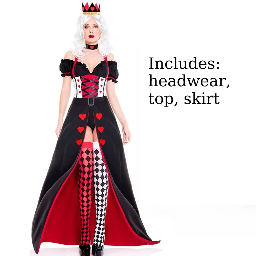 Queen of Hearts Costume | Ball Gown | Poker Queen Dress