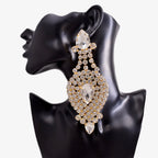 Rhinestone Drop Earrings | Crystal Statement | Clip-On