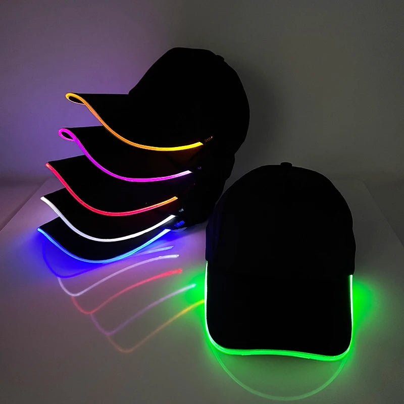 LED EL Wire Baseball Cap | Light-Up Rave Festival Hat