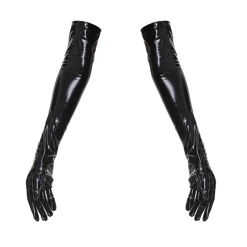 Glossy Opera Gloves | 53 cm