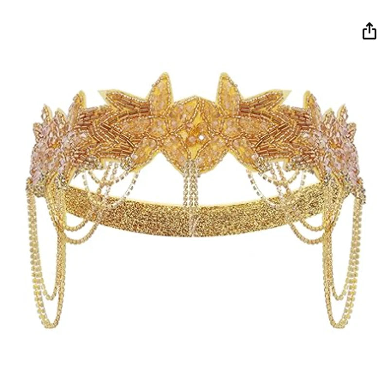 1920s Rhinestone Chain Headband | Gatsby & Gothic | 3 Colors