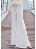 Belly Dance Flare Pants | Mesh & Bowknot Detail