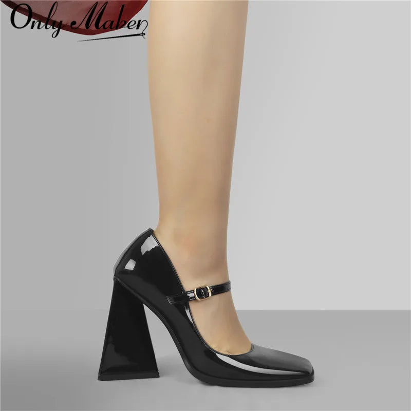 Mary Jane Pump | Square Toe | Chunky Heel