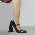 Mary Jane Pump | Square Toe | Chunky Heel