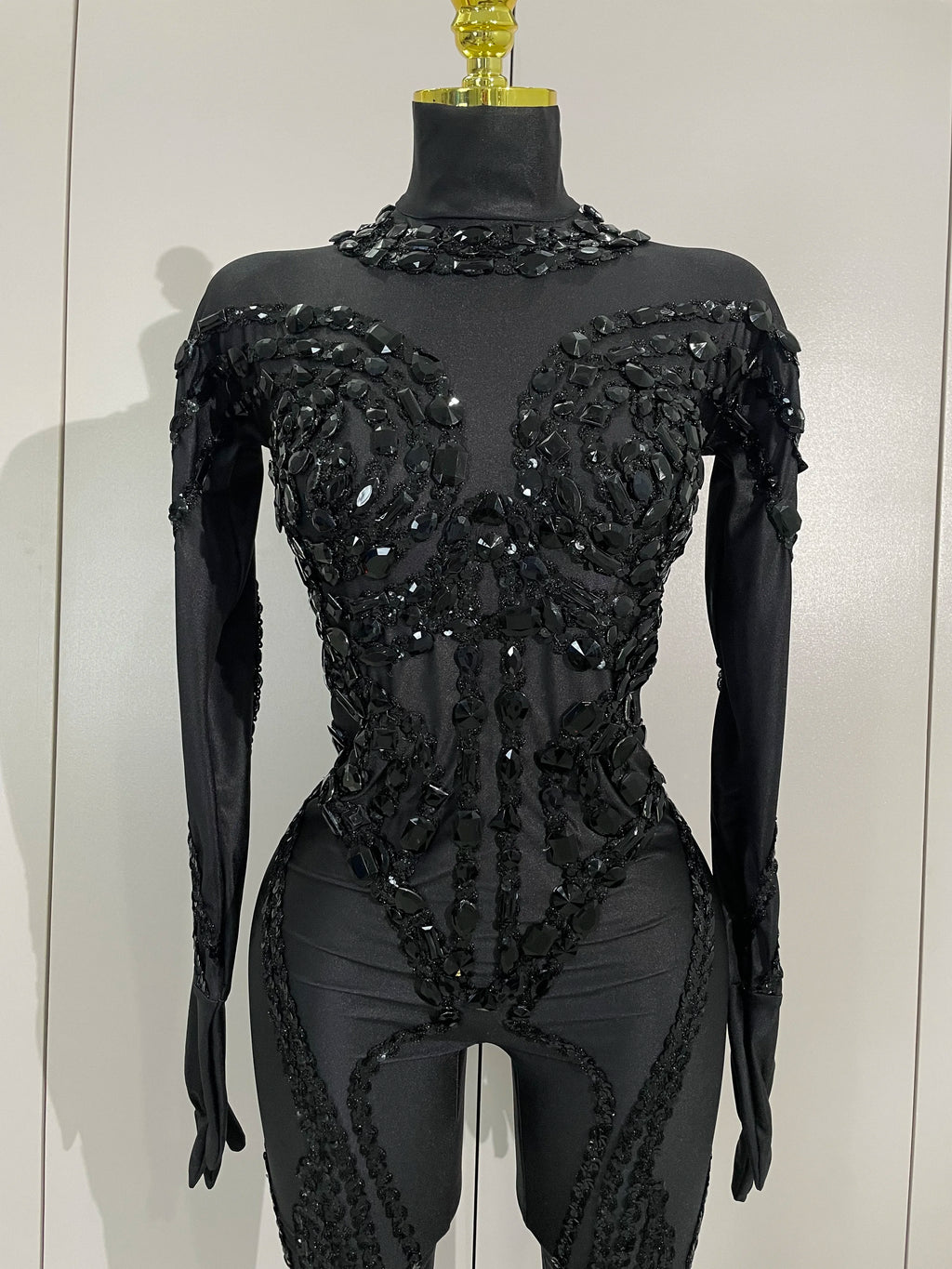 Mesh & Spandex Stage Jumpsuit | Slim Fit | S–XL