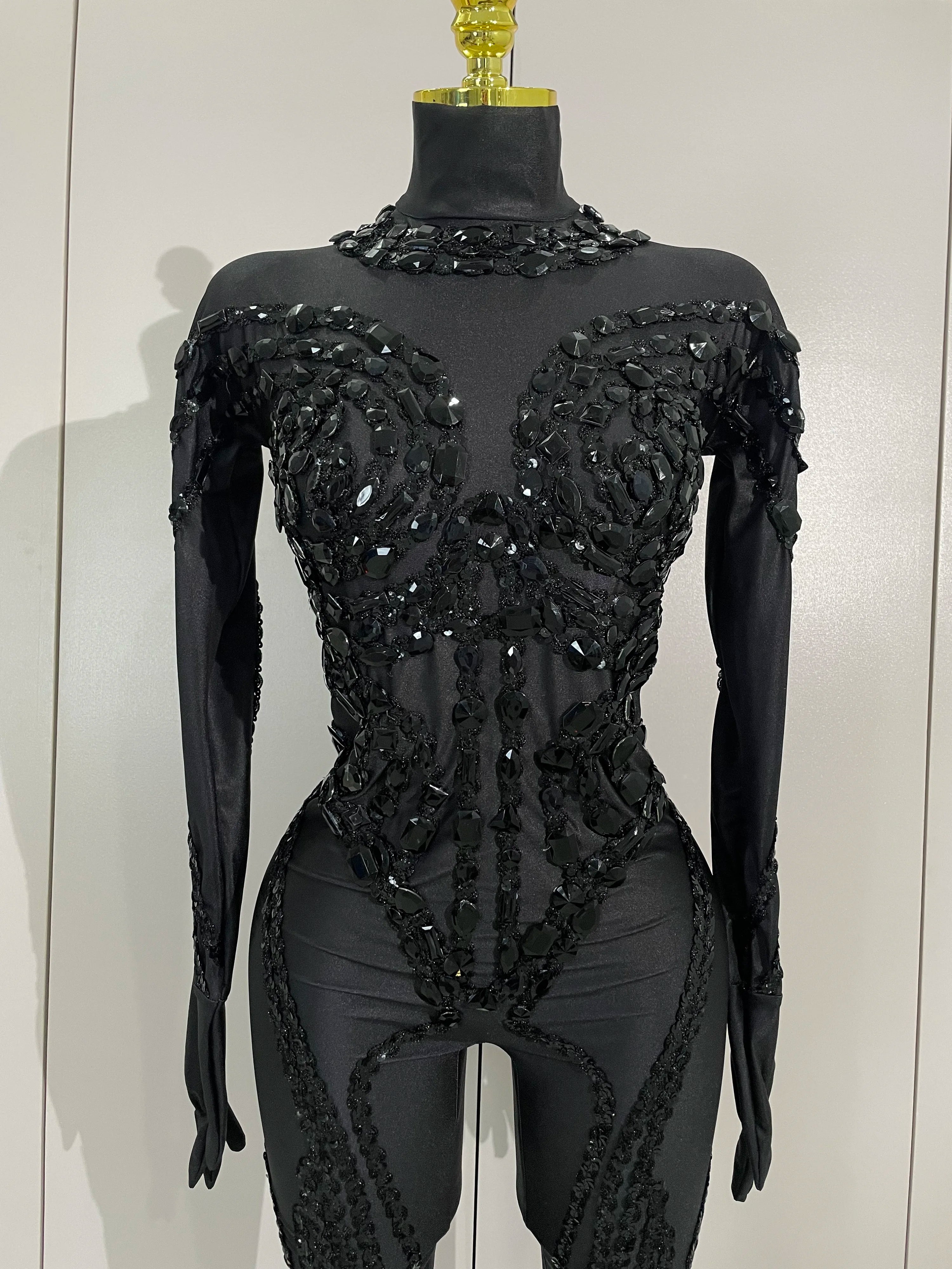 Mesh & Spandex Stage Jumpsuit | Slim Fit | S–XL