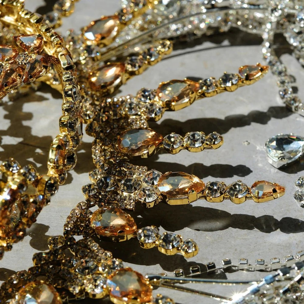 Rhinestone Copper Statement Headpiece