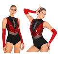 Spotlight Sequin Mock-Neck Leotard