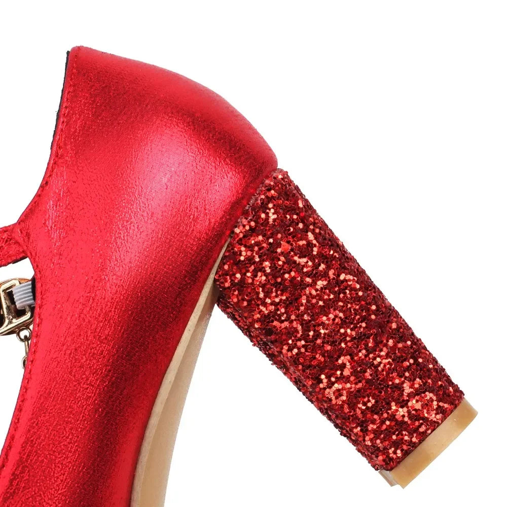 Mary Jane Platforms | Glitter | 8.5cm