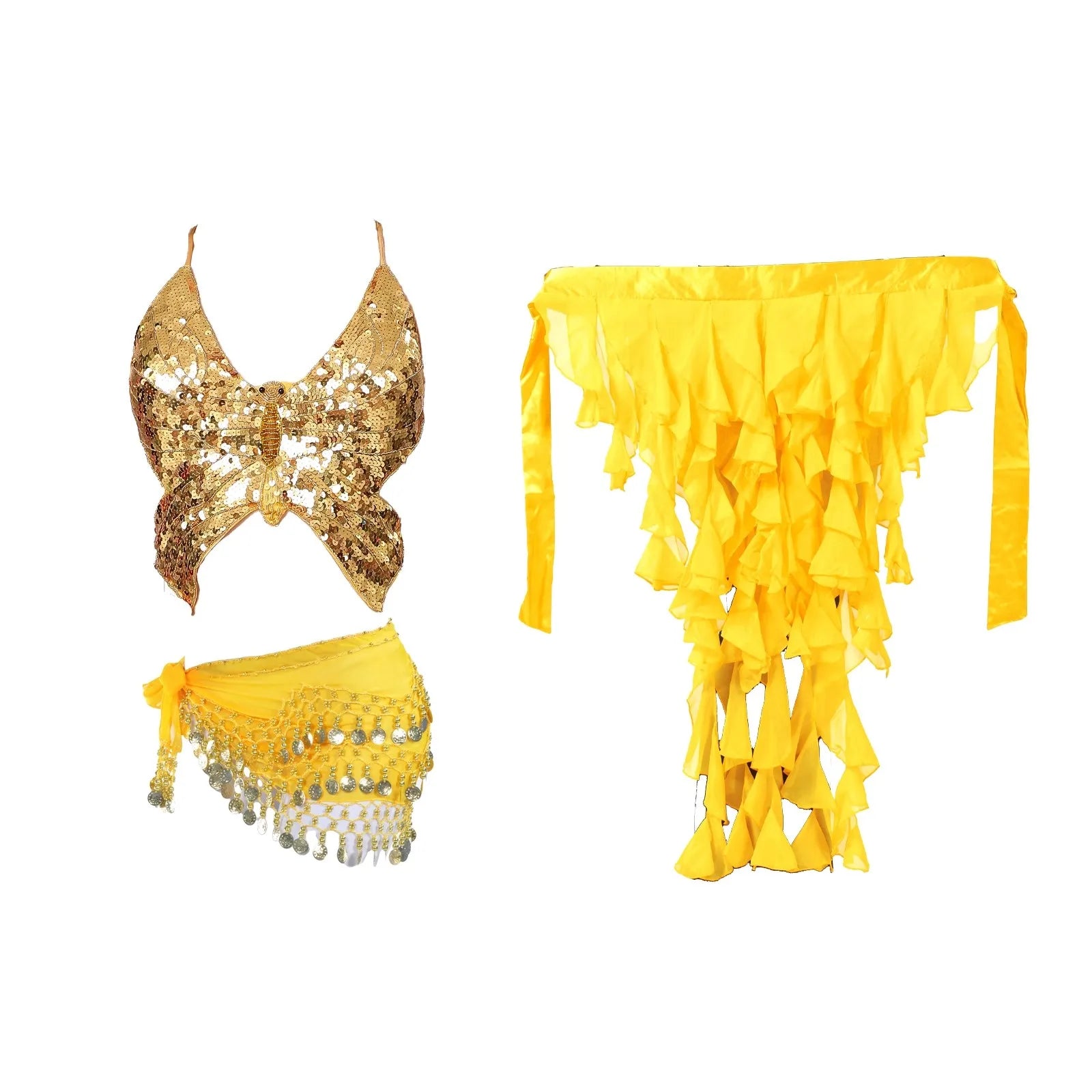 Belly Dance Sequin Halter Bra Top | Padded | Backless | 18 Colors
