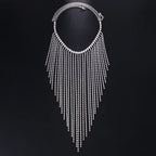 Dazzling Rhinestone Fringe Face Mask - Showgirl, Festival & Performance Accessory