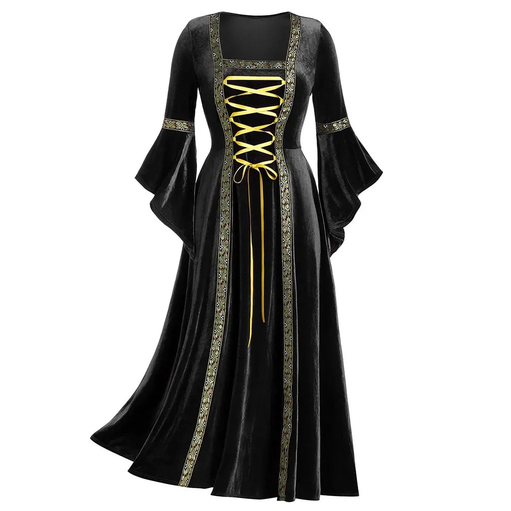 Medieval Lace-Up Gown | Long Sleeve | Floor-Length