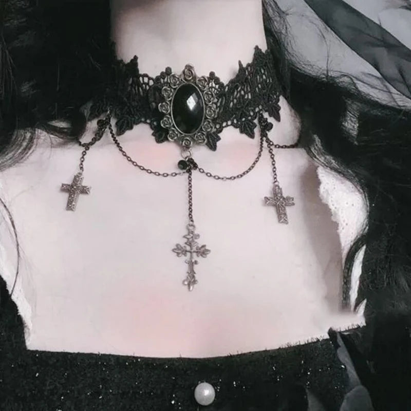 Gothic Lace Choker Necklace | Neo-Gothic & Steampunk