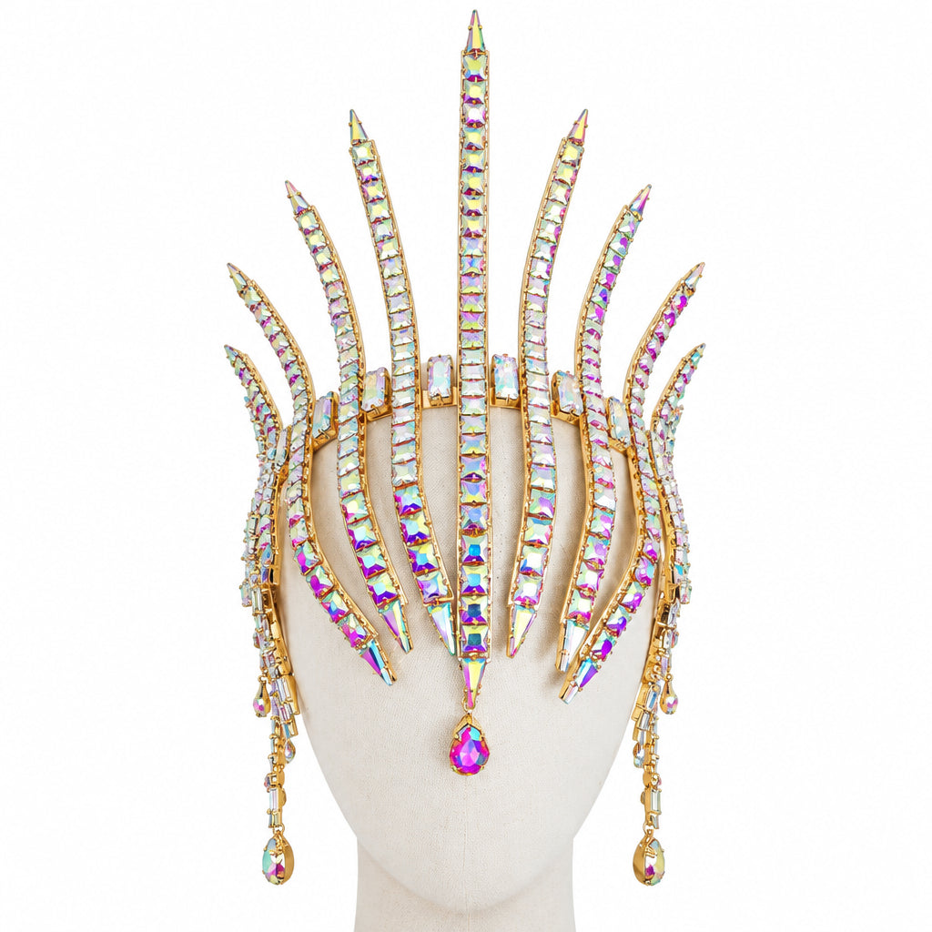 Rhinestone Headpiece | Dramatic Spiked Crown