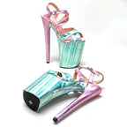 9-Inch Two-Tone Platform Sandals - Slip-On Heels