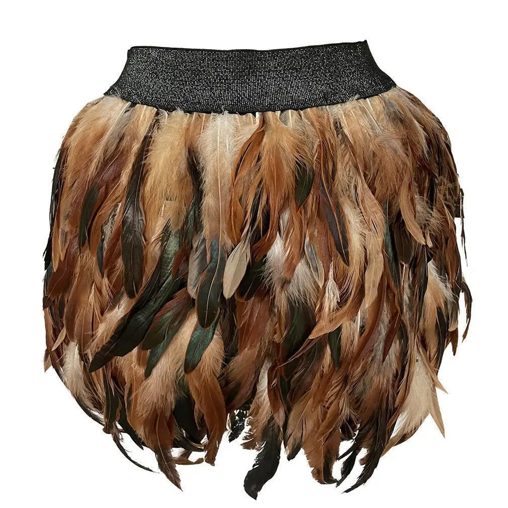Faux Feather Stage Mini Skirt
