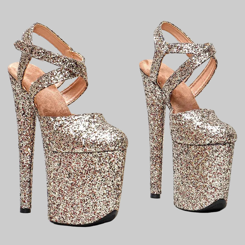 Glitter 8-Inch Platform Pole Dance Heels