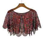 Sequin Shawl Cape | Sparkling Ruffle | Stage & Party
