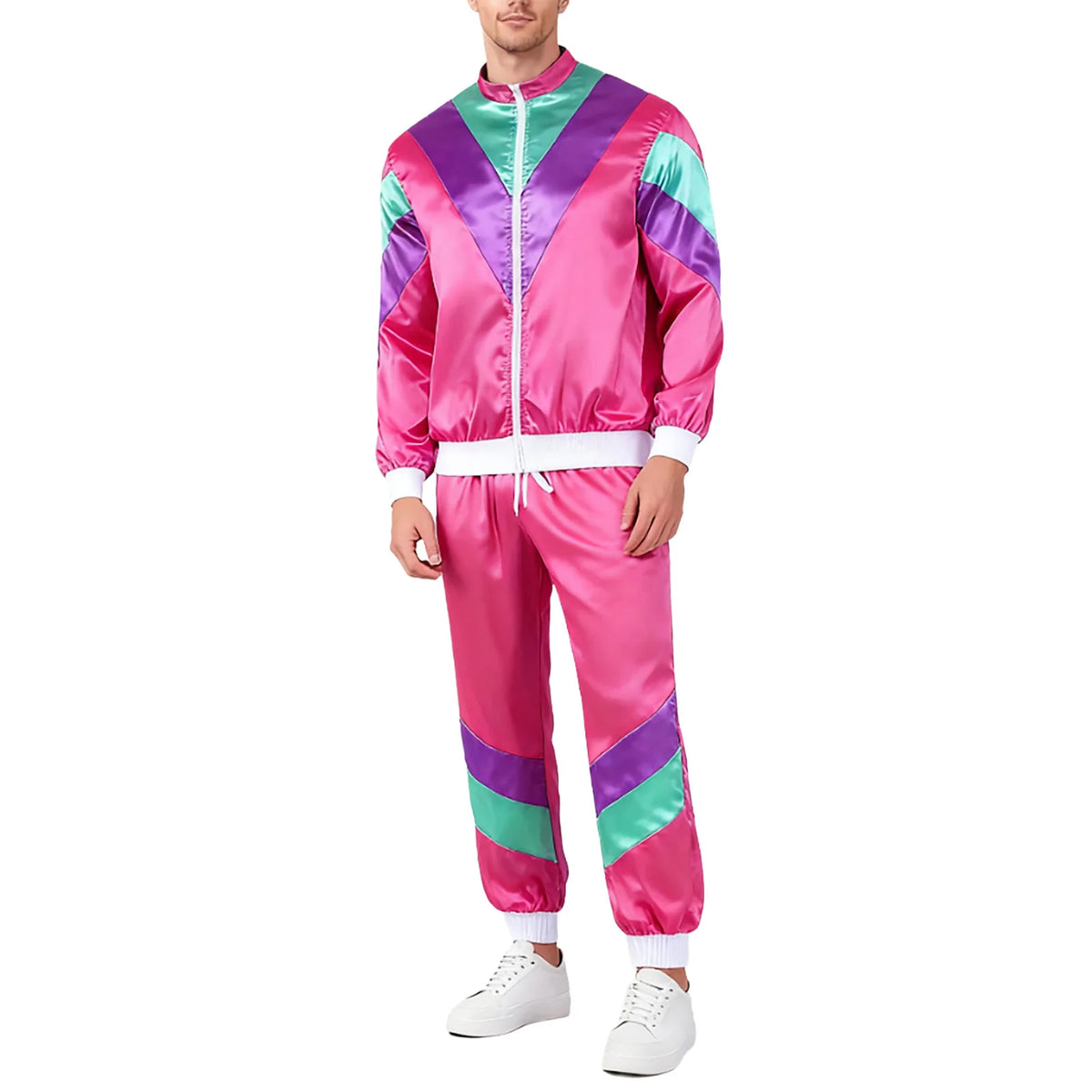 80s Tracksuit | Satin Color Block