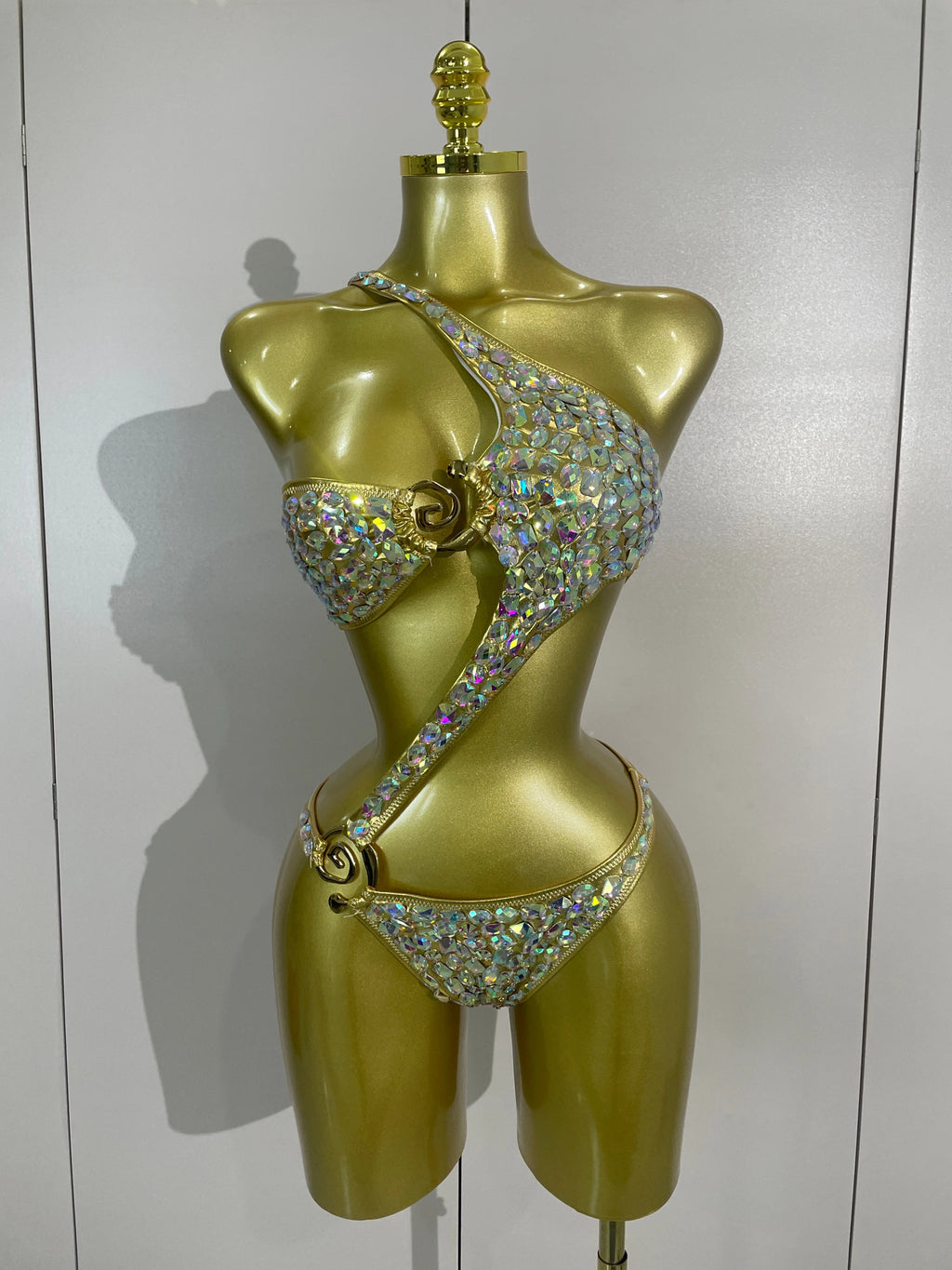 Crystal Diamond Cut-Out Bodysuit | Handmade | XS–L