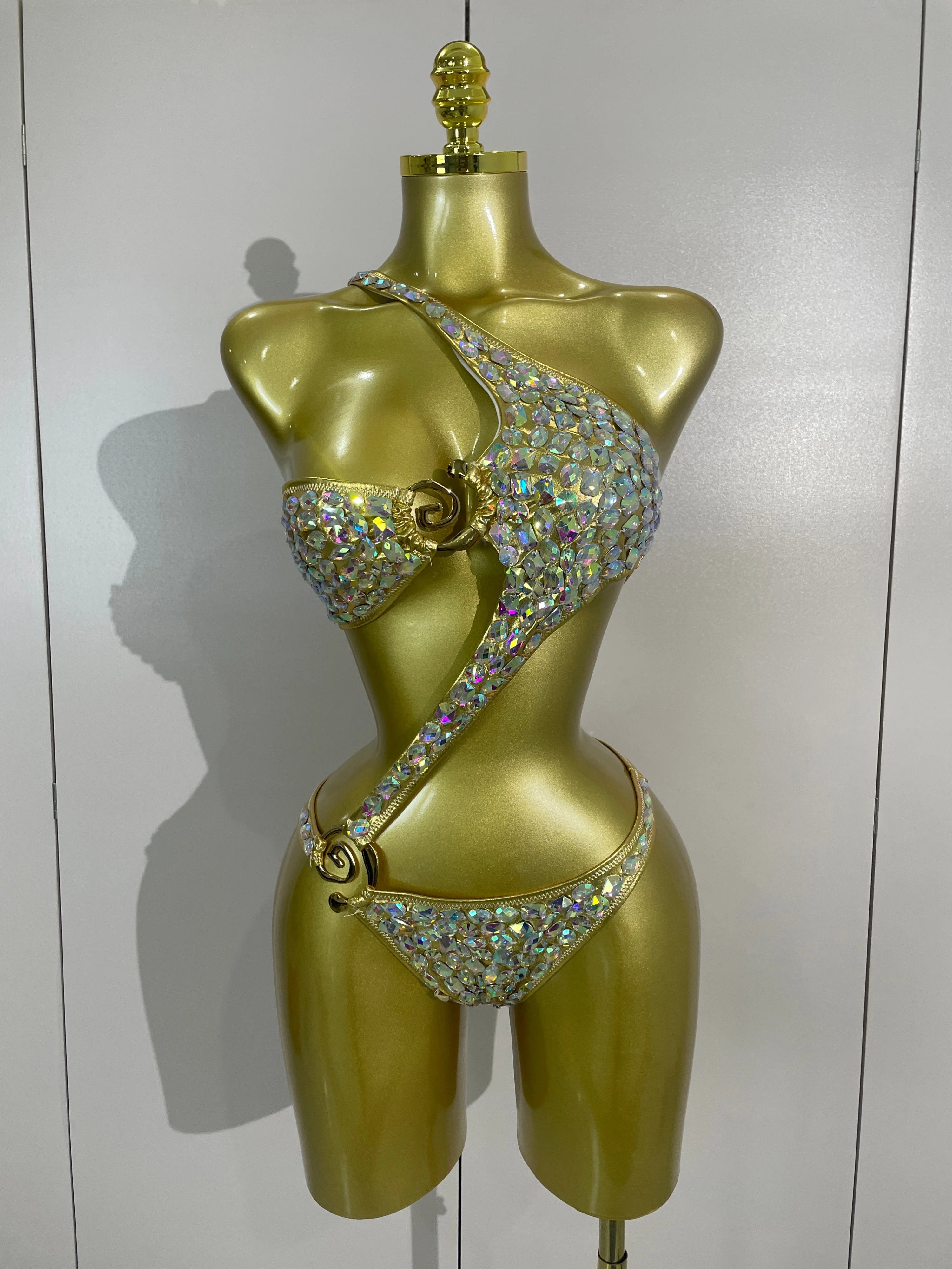 Crystal Diamond Cut-Out Bodysuit | Handmade | XS–L
