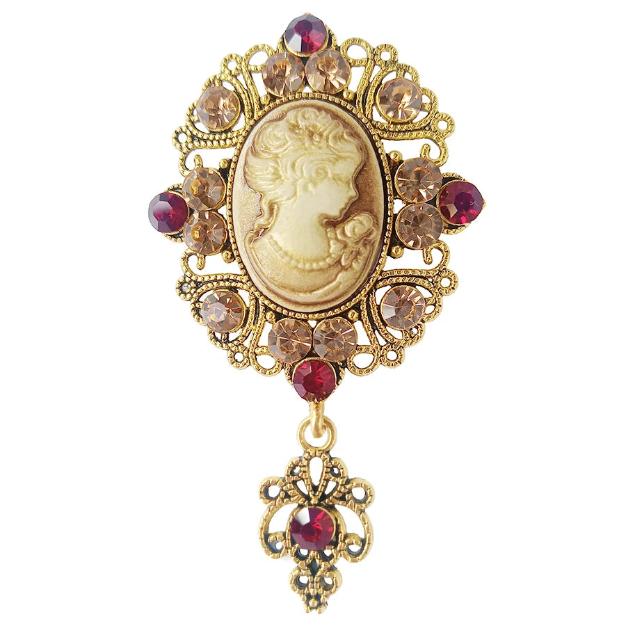 Victorian Cameo Portrait Brooch | Antique Gold & Silver | Vintage Pin