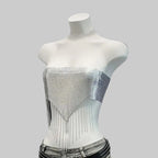 Sequin Tassel Bandage Crop Top