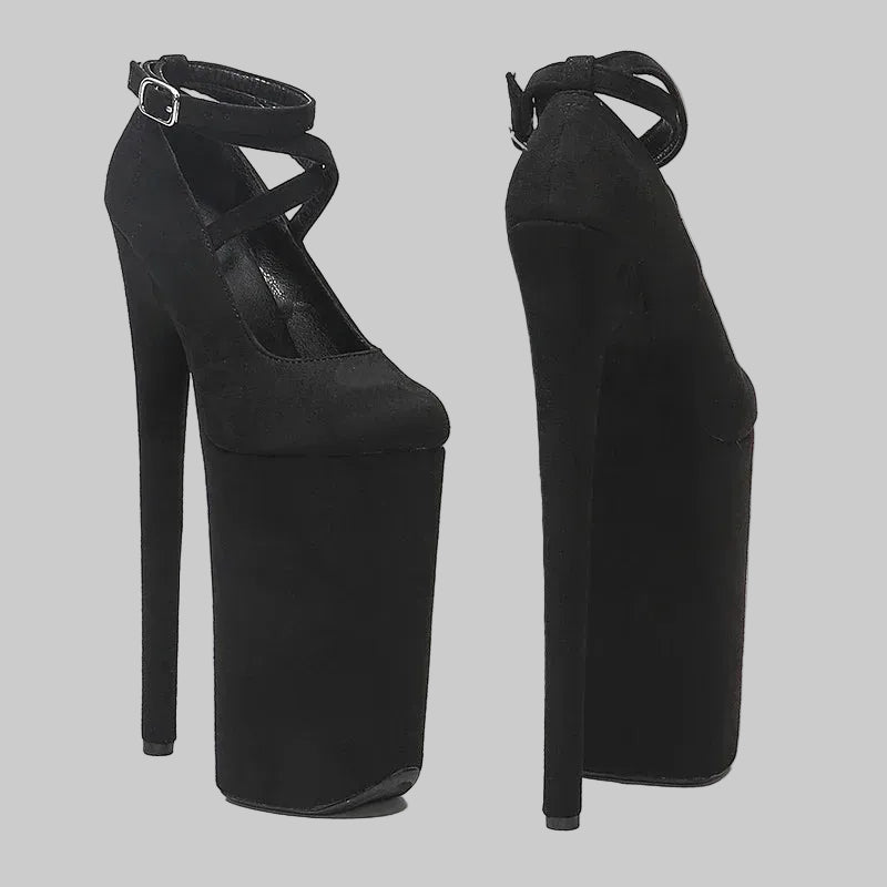 10-Inch Platform Pole Dance Heels - Suede Exotic Dancer Sandals