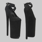10-Inch Platform Pole Dance Heels - Suede Exotic Dancer Sandals