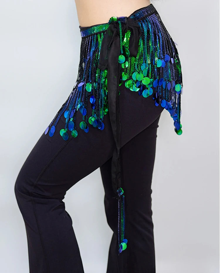 Sequin Fringe Hip Scarf | Belly Dance Belt