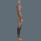 Men's Rhinestone Mesh Jumpsuit | Crystal Bodycon | Stage & Nightclub | One Size