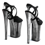 Glitter Platform Sandals – 9-Inch Pole Dance Heels, Black