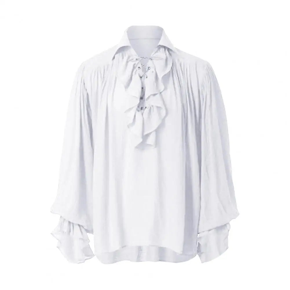 Renaissance Pirate Shirt | Lace-Up | Ruffled Cuffs | 4 Colors | S-3XL