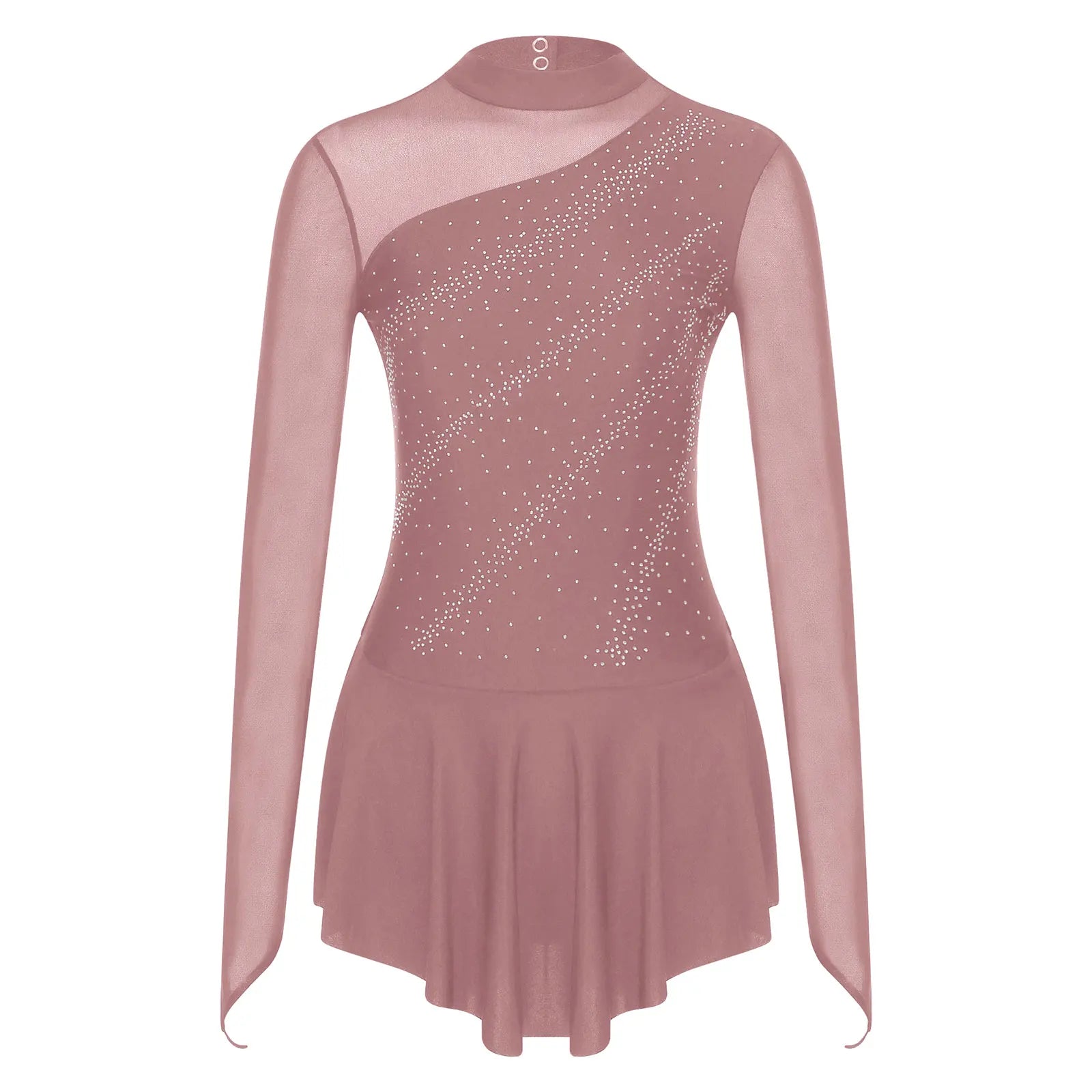 Women's Rhinestone Ruched Dance Dress | Sleeveless | Ballet & Figure Skating