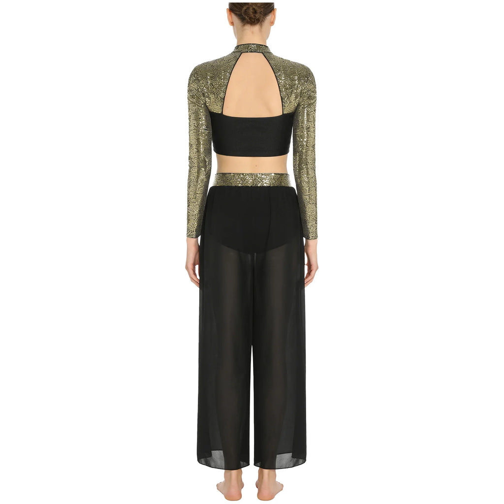 Lyrical Dance Set | Sequin Split Pants