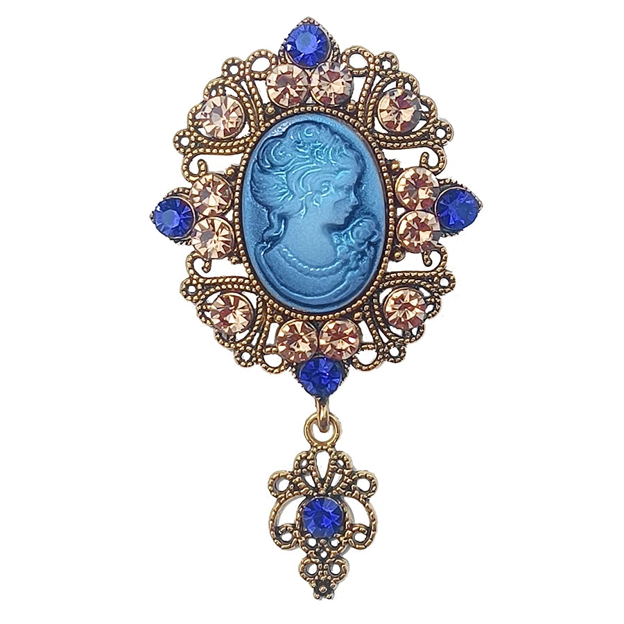 Victorian Cameo Portrait Brooch | Antique Gold & Silver | Vintage Pin
