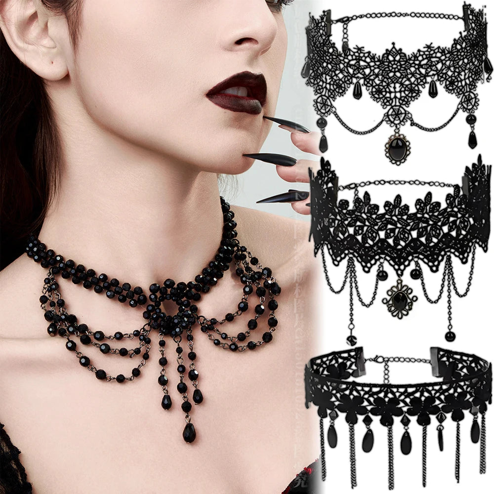 Gothic Lace Choker Necklace | Neo-Gothic & Steampunk
