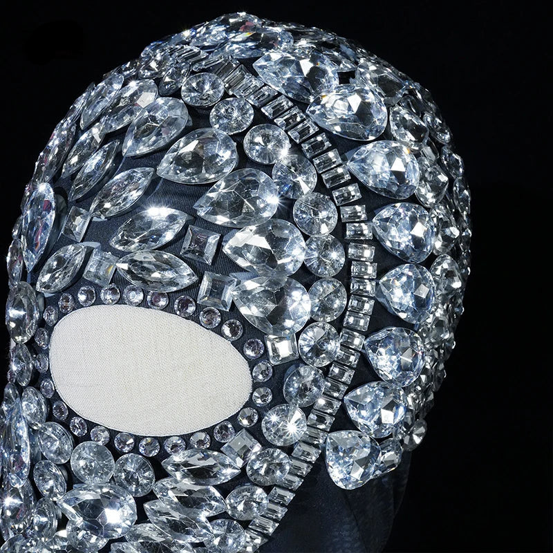 Rhinestone Crystal Performance Balaclava Mask