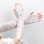 Lace-Up Fingerless Gloves | Gothic
